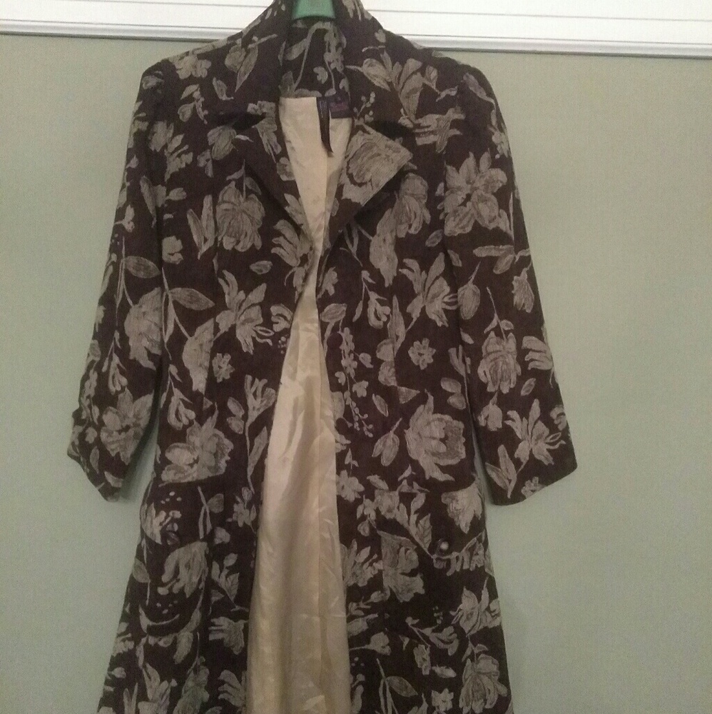 Janice Jaraicie Women's Floral Trench Coat Size S
